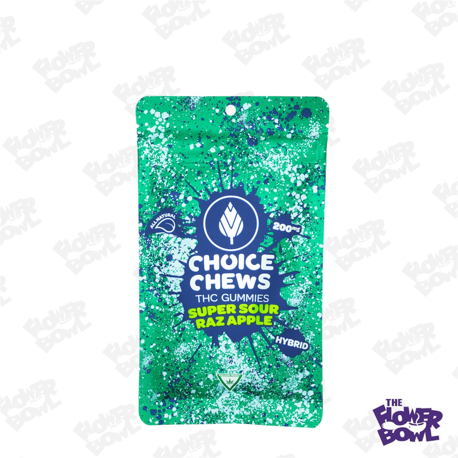 Choice: Super Sour Raz Apple Gummies 200mg