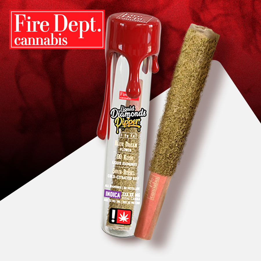 1.3g Sparkling Lime Liquid Diamonds Dipper - Infused Preroll - Fire Dept.