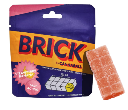 Cannabals | Strawberry Banana | 100mg Fast Acting Brick | Hybrid