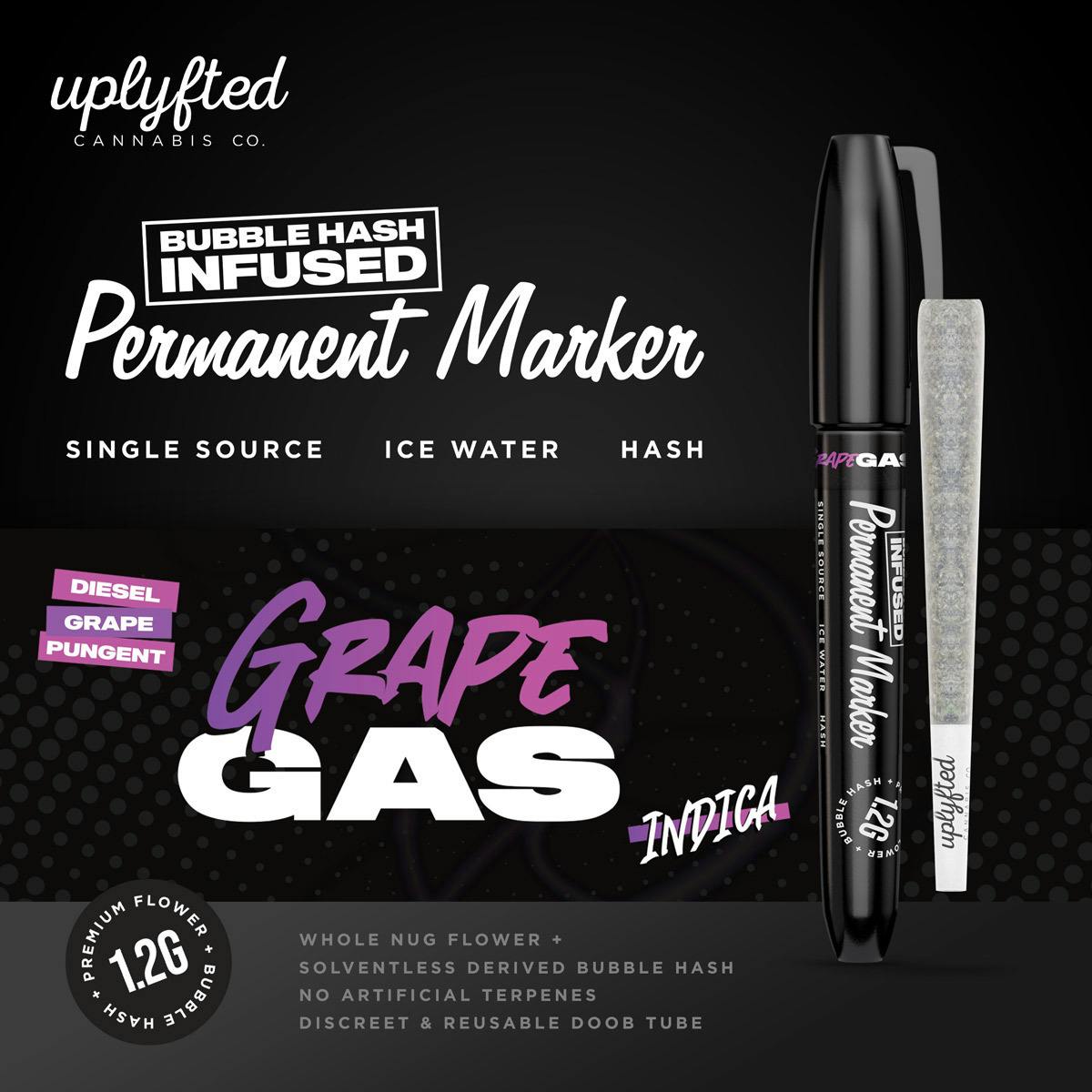 Permanent Marker x Grape Gas 1.2G Bubble Hash Infused Pre-Roll
