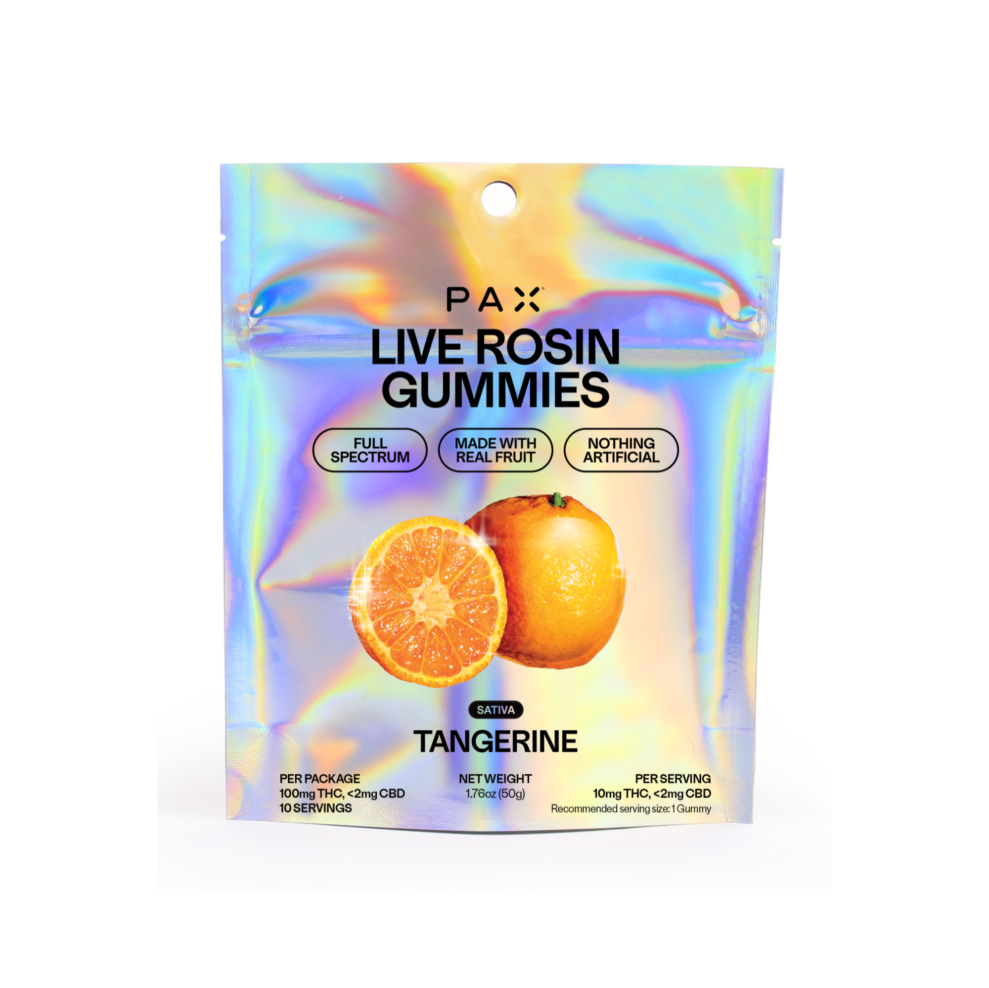 PAX Tangerine 10pk 10mg Live Rosin Gummies