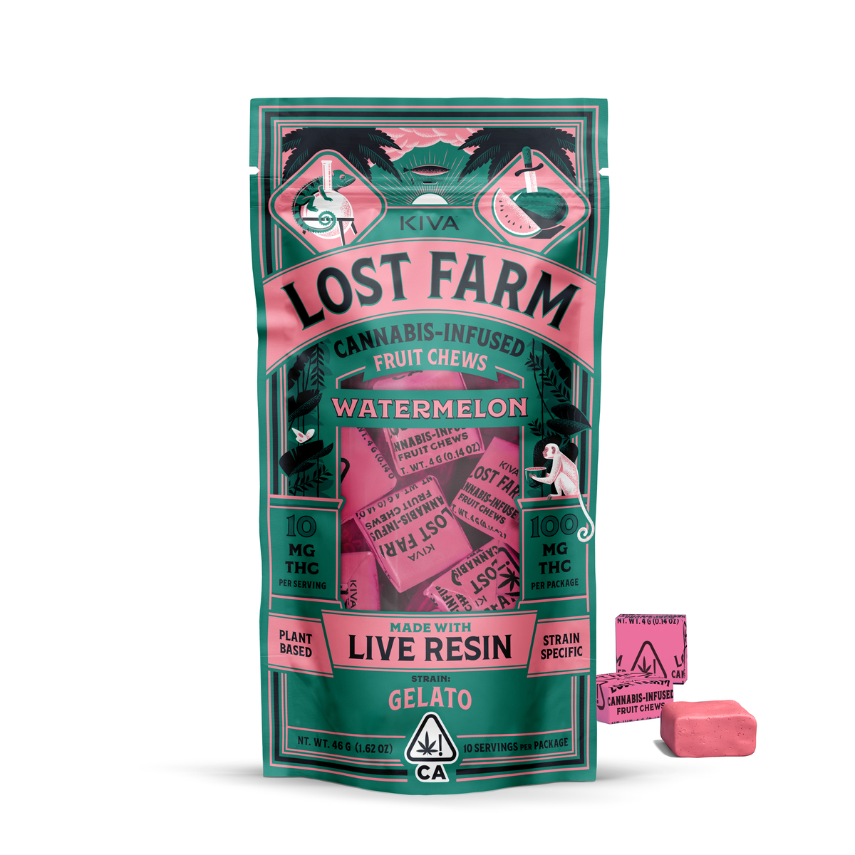 WATERMELON GELATO LIVE RESIN CHEWS | 100MG | HYBRID