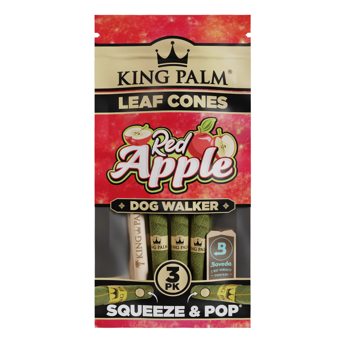 Red Apple | 3 Pack Leaf Dogwalker Cones | King Palm product photo