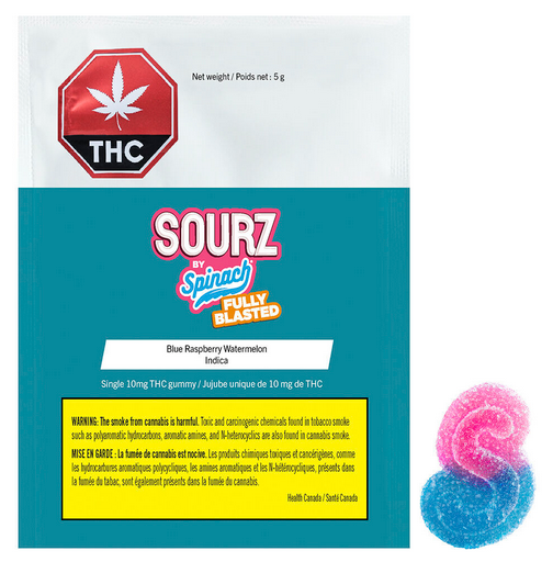 043 - SOURZ by Spinach - Fully Blasted Blue Raspberry Watermelon Gummy - 1pc