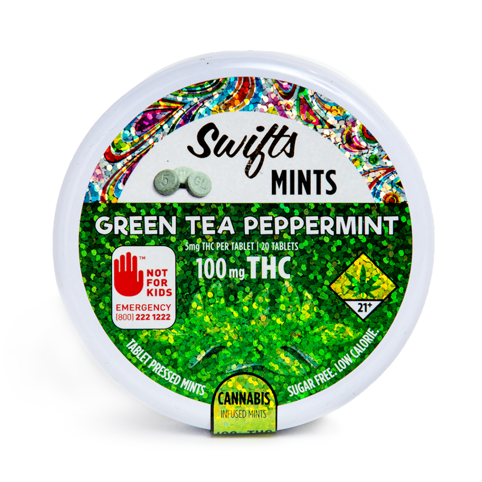 Green Tea & Peppermint Indica Mints | 100mg