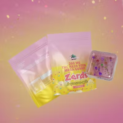Zerds - 200mg Hash Rosin MEGA Gummy - Banana Split
