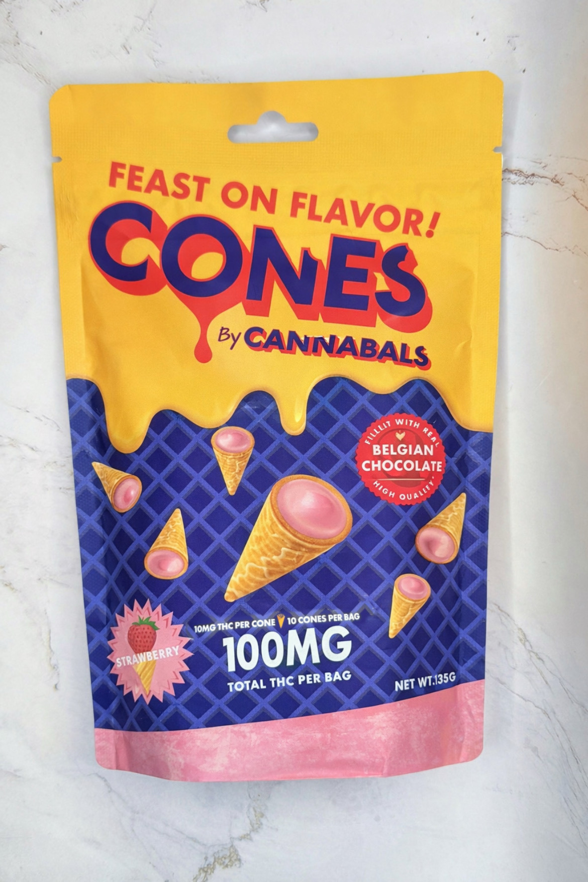 Cannabals | Strawberry Chocolate Cones | 10pk 100mg THC