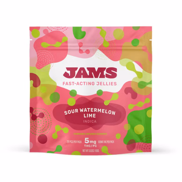 Jams Sour Watermelon Lime 100mg Gummies
