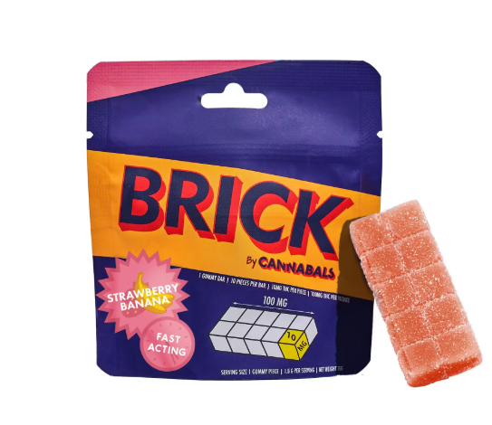 Cannabals | Strawberry Banana | Gummy Brick | 100mg