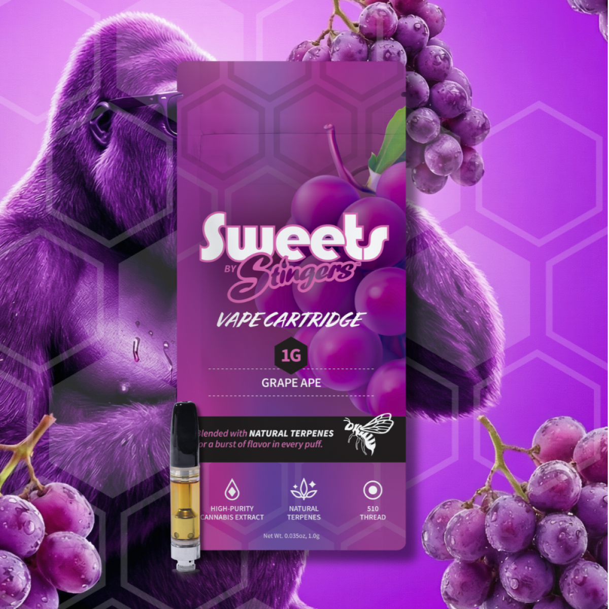 Grape Ape (I) Distillate Cartridge | Vapes | 1g
