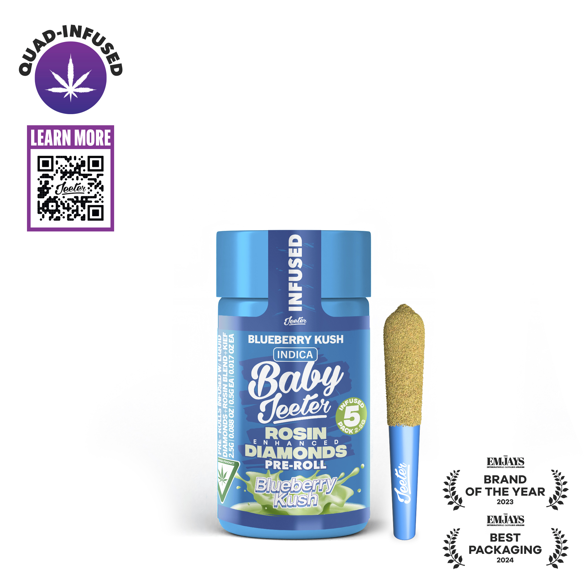 Blue ZKZ Baby Jeeter Infused Pre-Roll 5-pack | 2.5g