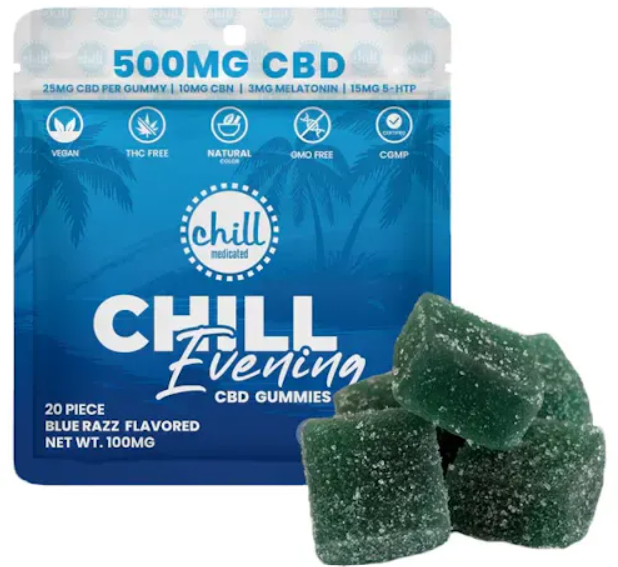 Chill Medicated - Evening Blue Razz - CBD Gummies