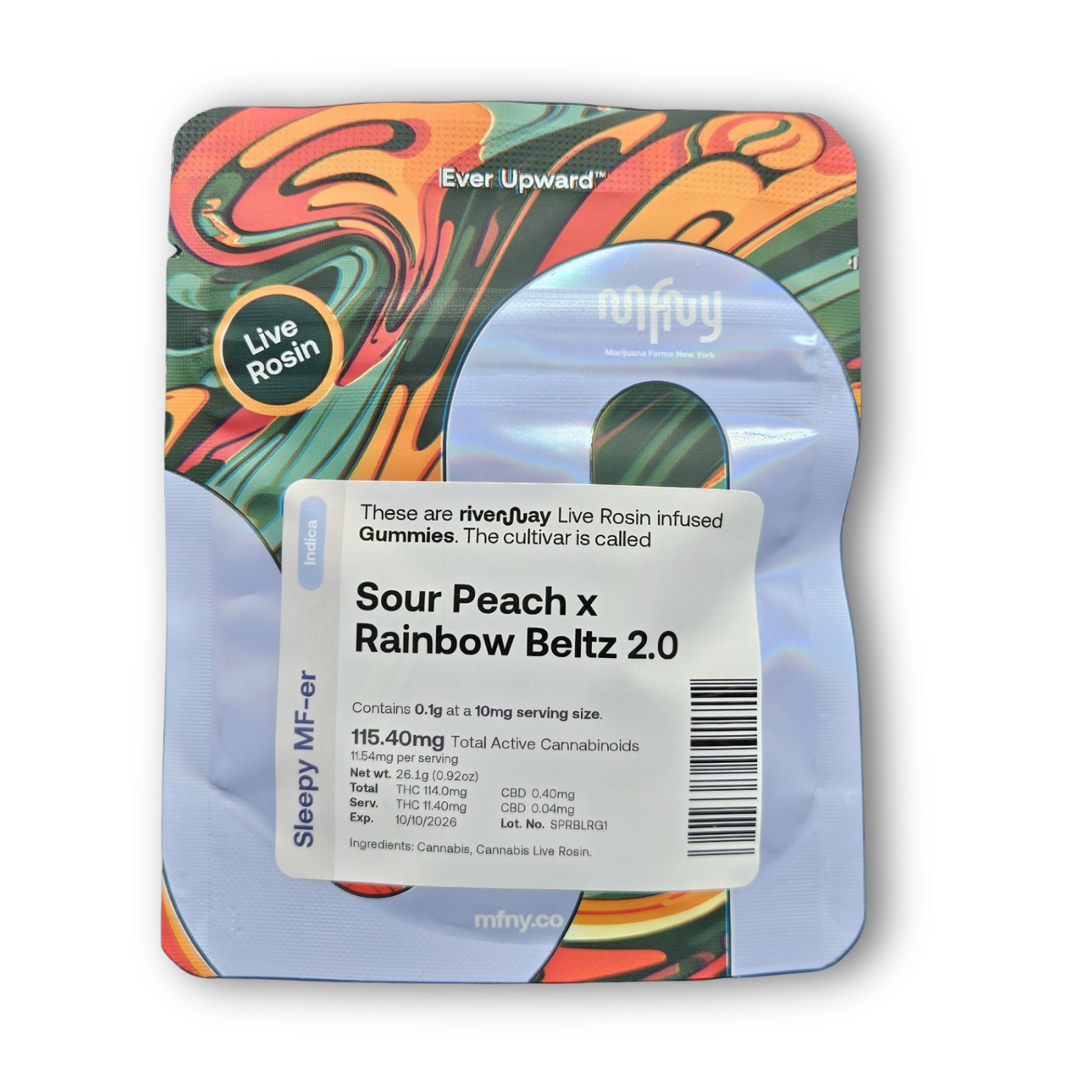MFNY - Gummies - Live Rosin - Sour Peach x Rainbow Belts 2.0 - 10ct