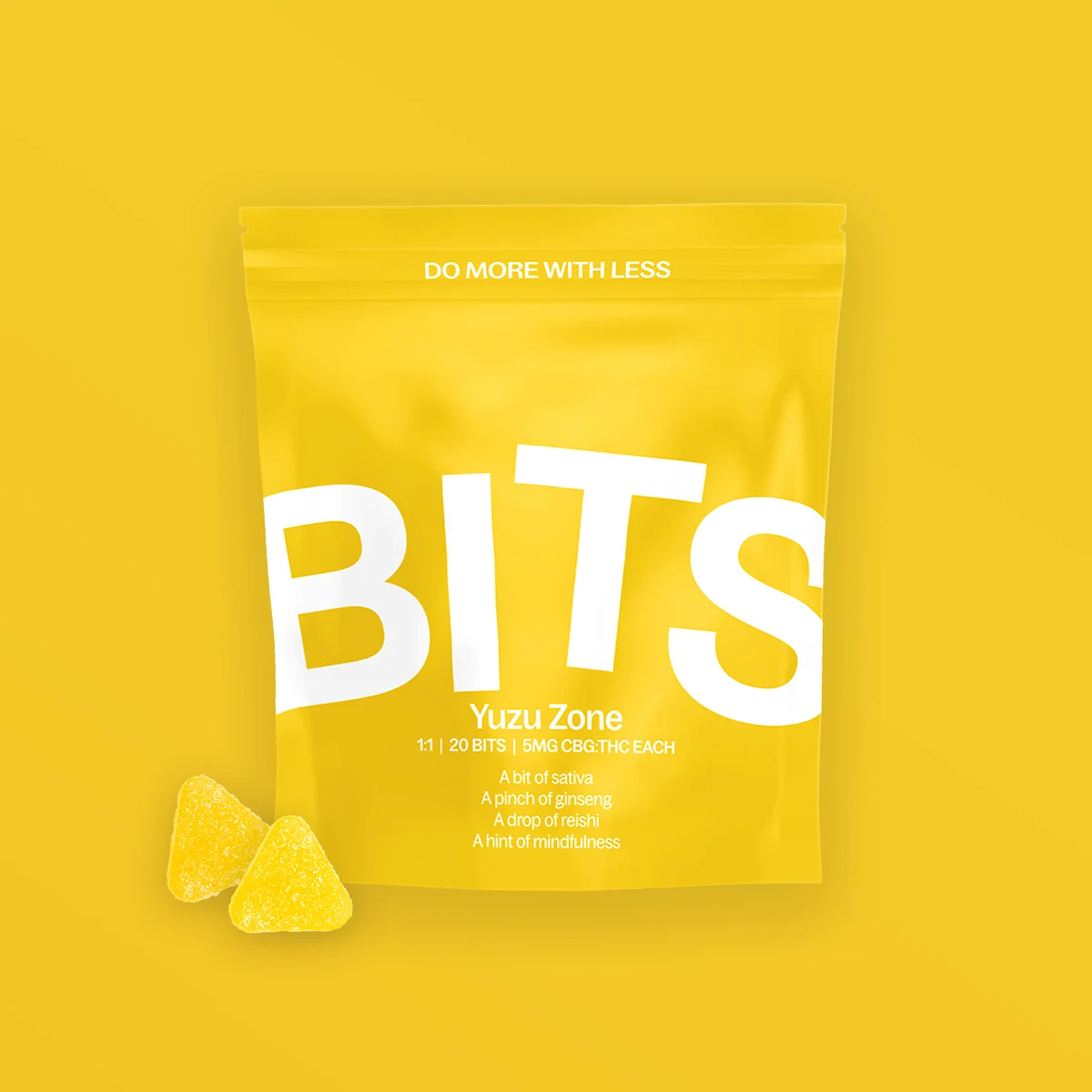 BITS Gummies - Yuzu Zone 1:1 CBG:THC - 20pk/100mg - Edibles