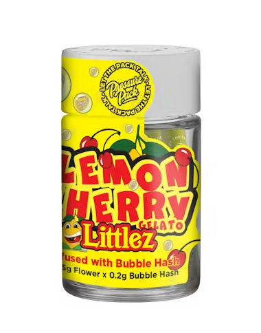 Pressure Pack Littlez - Lemon Cherry Gelato - .7g x 5 Bubble Hash Infused Prerolls