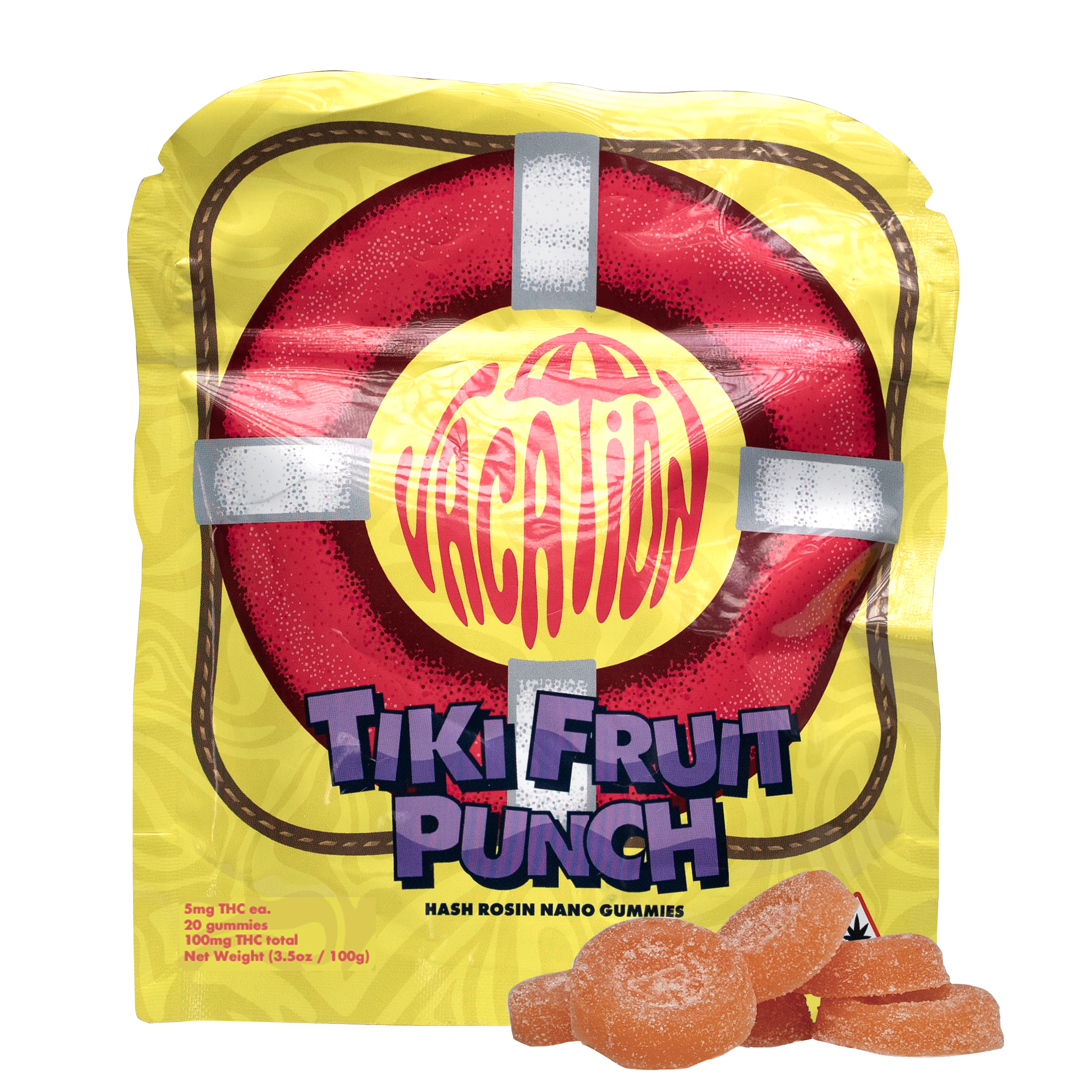 Vacation | Tiki Fruit Punch | Hash Rosin Gummies | 20pk | 5mg