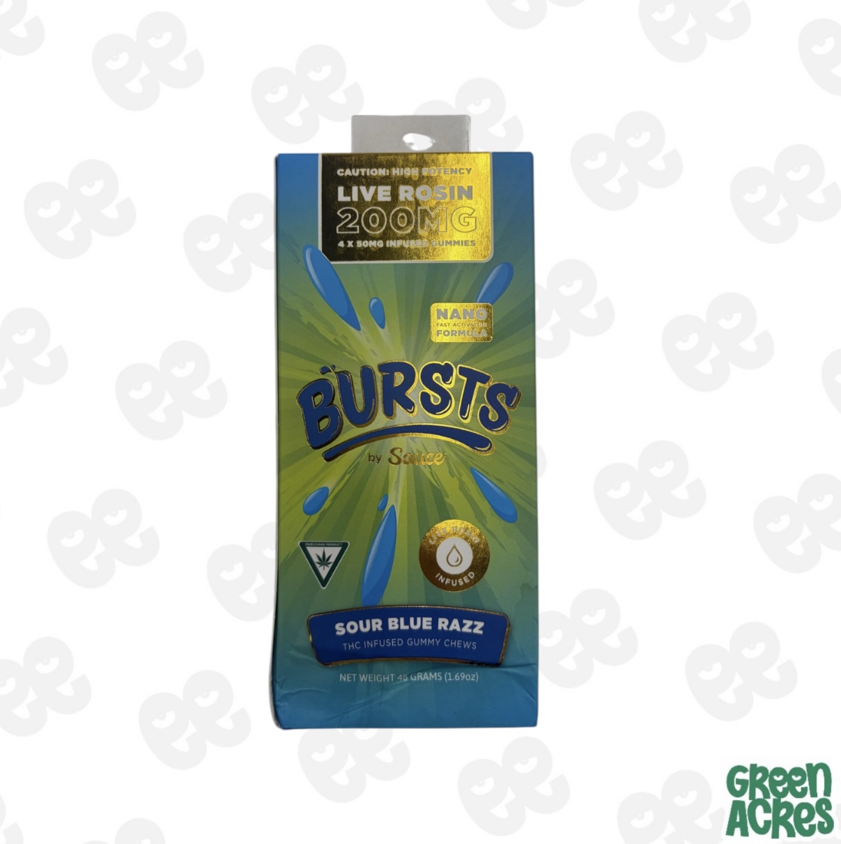 Sour Blue Razz 200MG Live Rosin Gummies