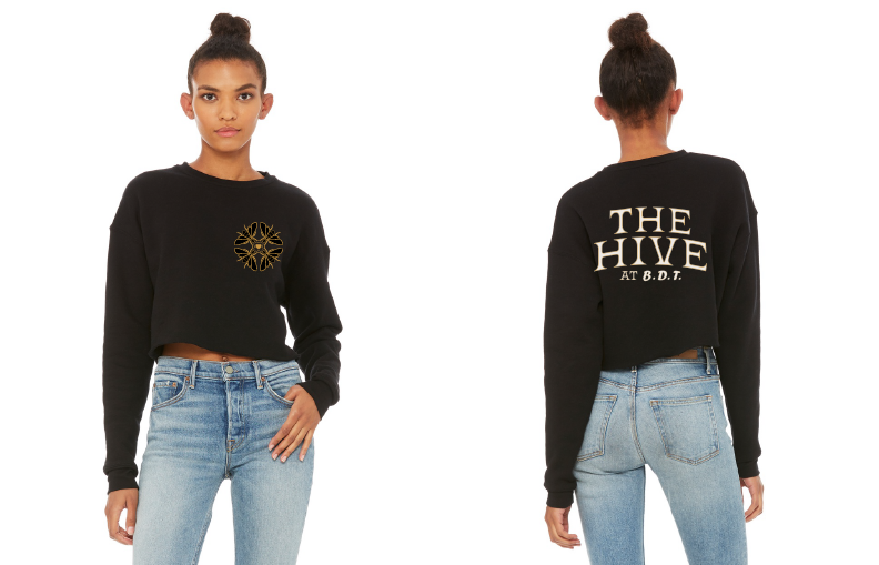 Cropped Crew Fleece Black