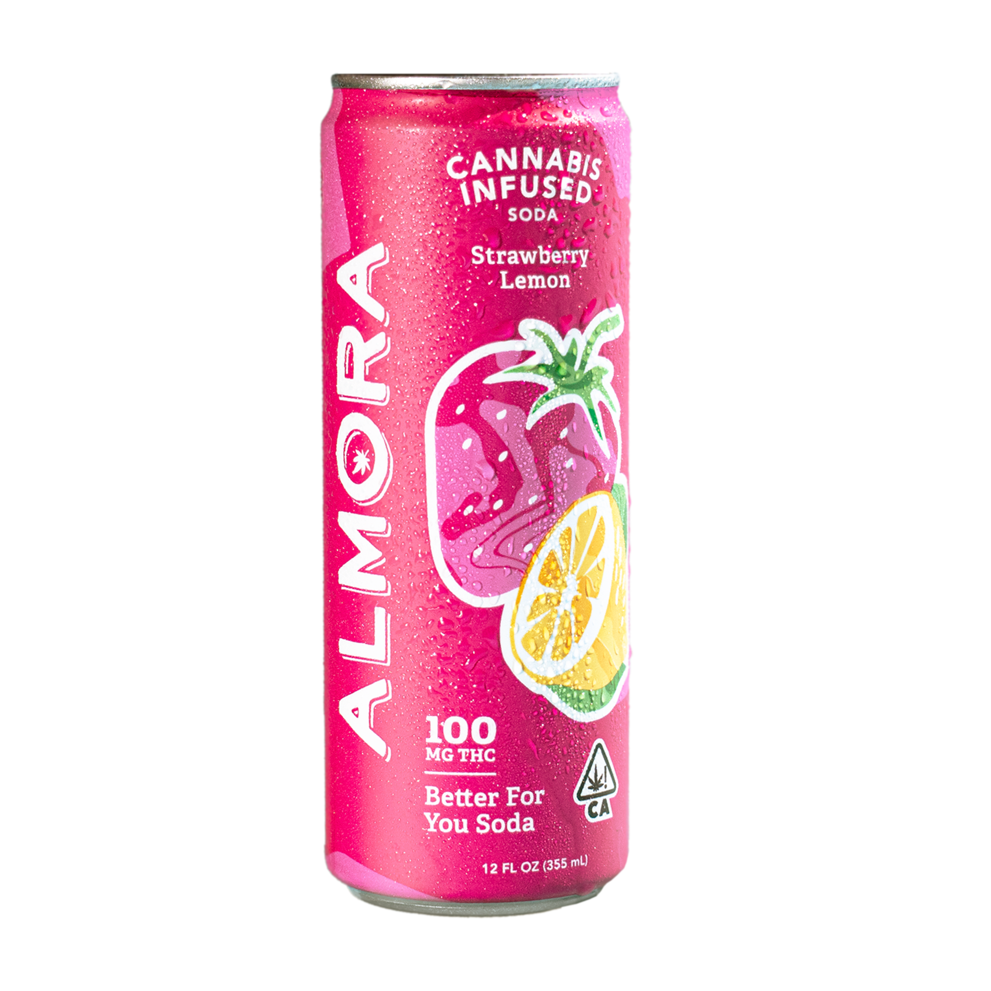 Almora Farms - Strawberry Lemonade (h) - Prebiotic Soda - 100mg/12oz