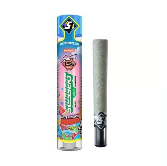 Preroll | Hybrid | Watermelon Zkittles | Hash and Diamond Infused | Glass Tip