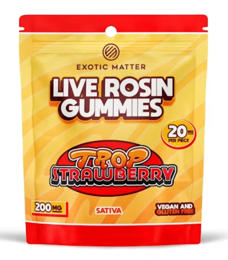 Exotic Matter | 200mg Live Rosin Gummies | Trop Strawberry