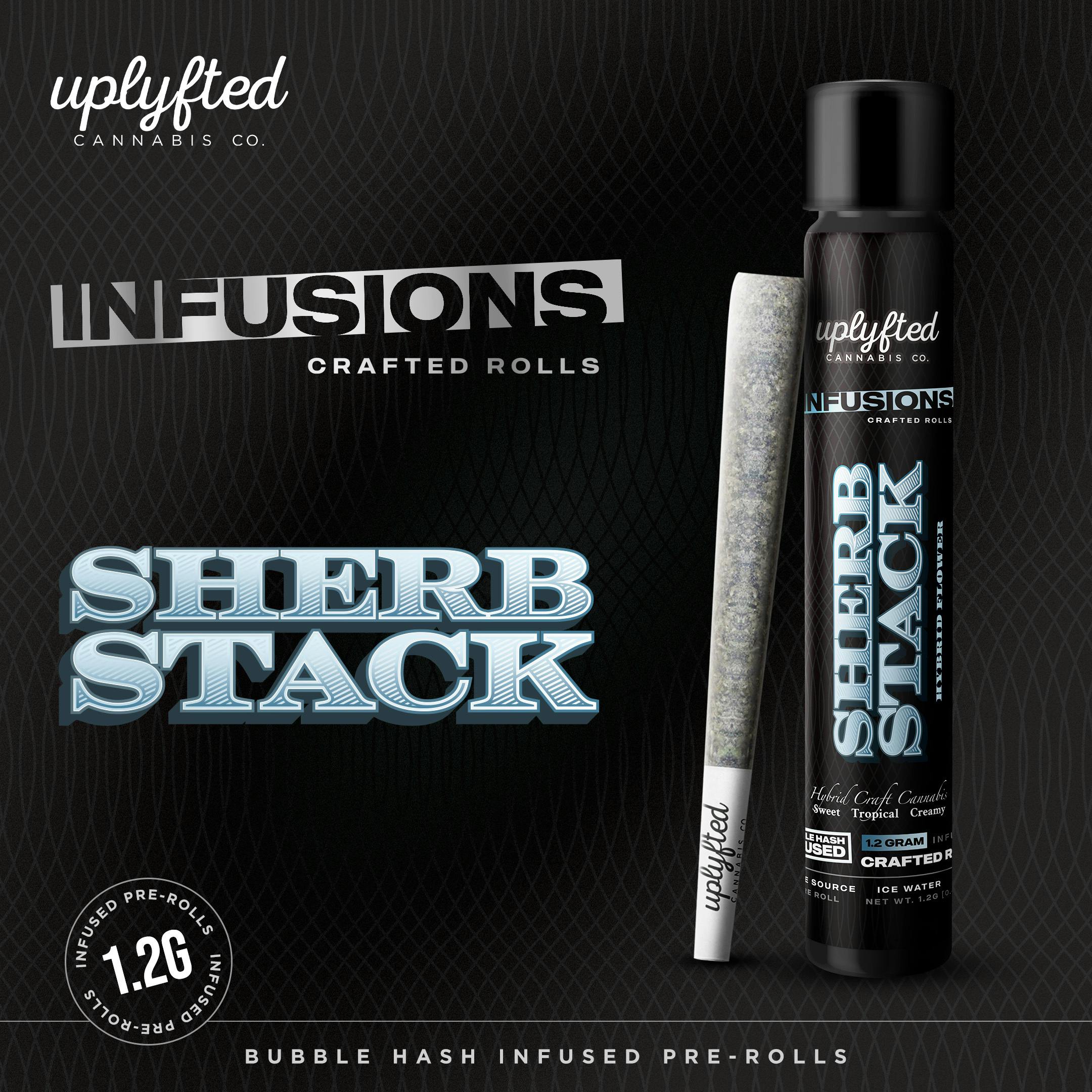 Uplyfted: Sherbstack Bubble Hash Infused Preroll 1.2G