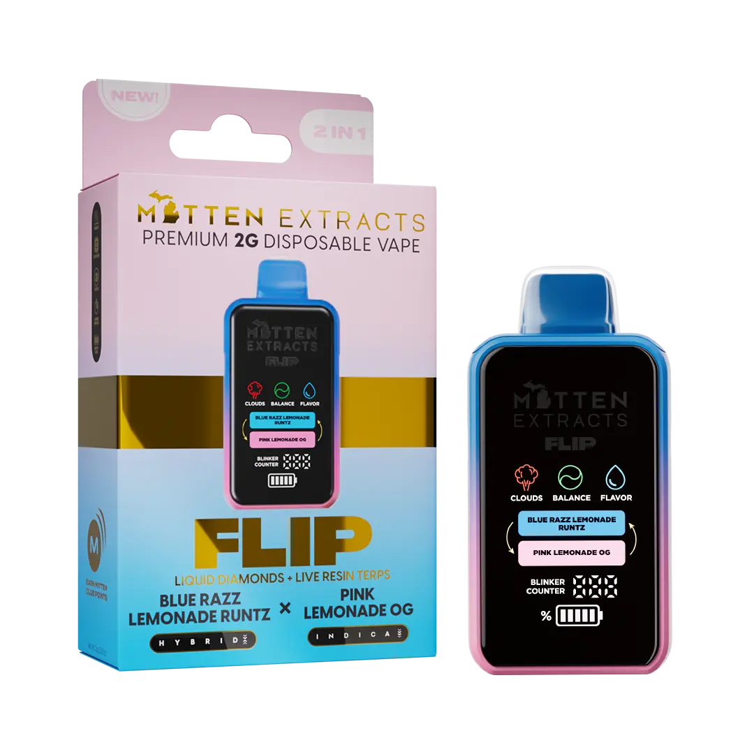 Mitten Extracts Disposable 2-In-1 Flip - Blue Razz Lemonade Runtz | Pink Lemonade