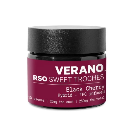 Black Cherry 25mg 10pk Sweet RSO Troches Verano (AgriKind)
