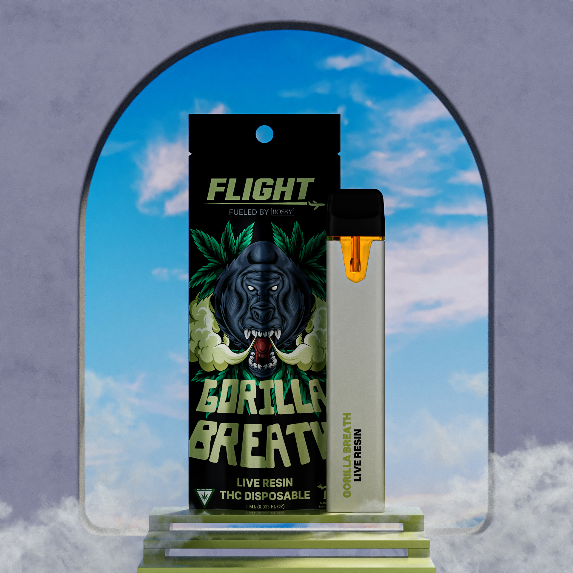 Flight - 1G Live Resin Disposable - Gorilla Breath