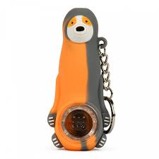 Lit Silicone Sloth Handpipe Keychain