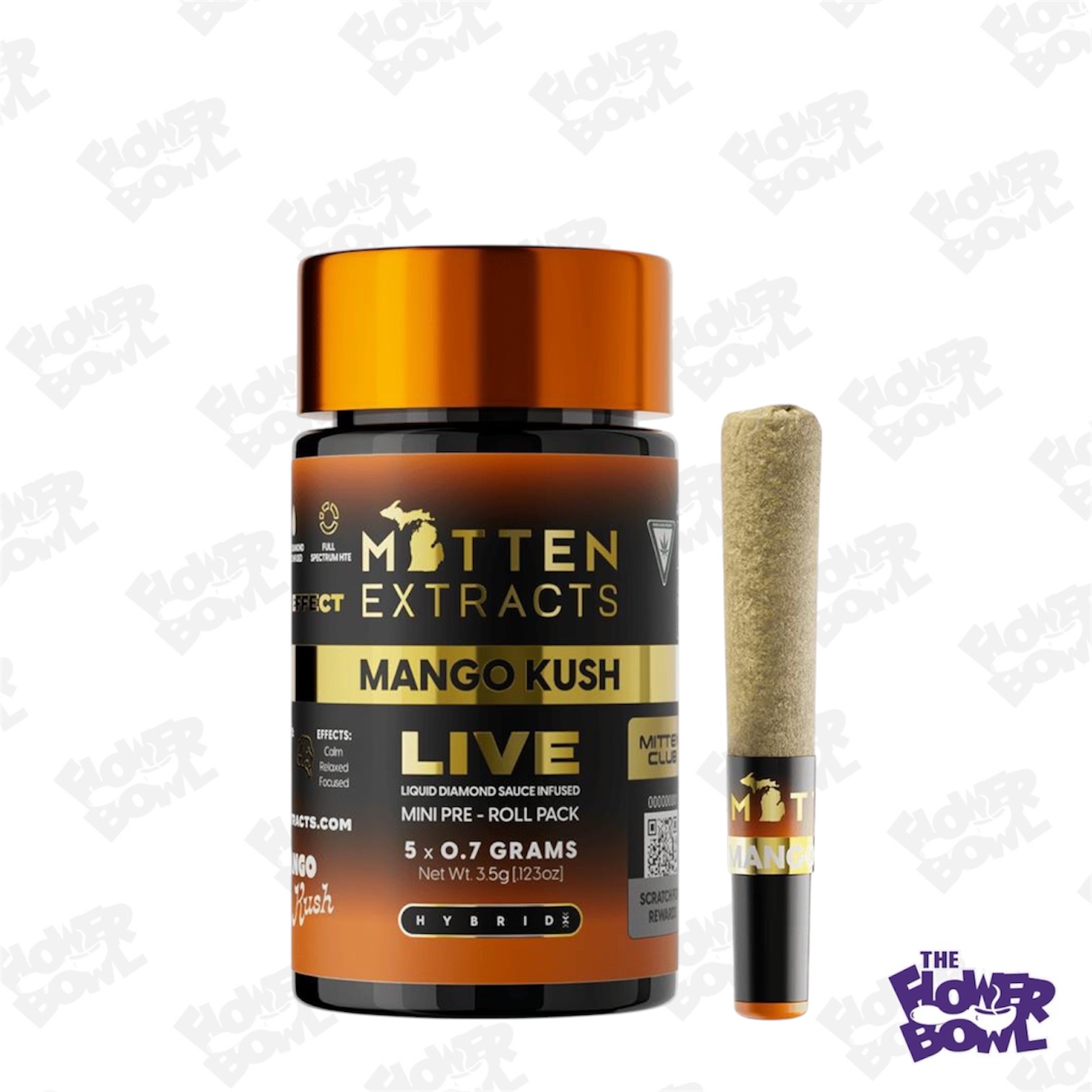 Mitten Extracts: Mango Kush (H) Live Sauce Infused Minis (5 x 0.7g)
