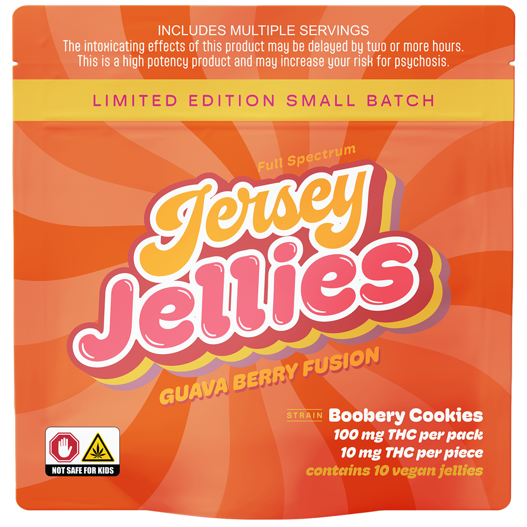 Jersey Jellies - Guava Berry Fusion w/ Booberry Cookies Cured Resin - 100mg/10pk