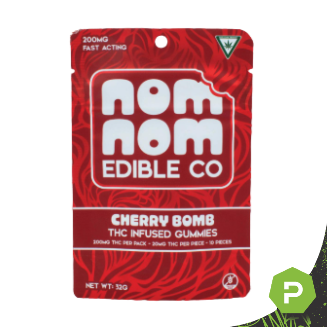Nom Nom Edible Co | 200mg Gummies | Cherry Bomb
