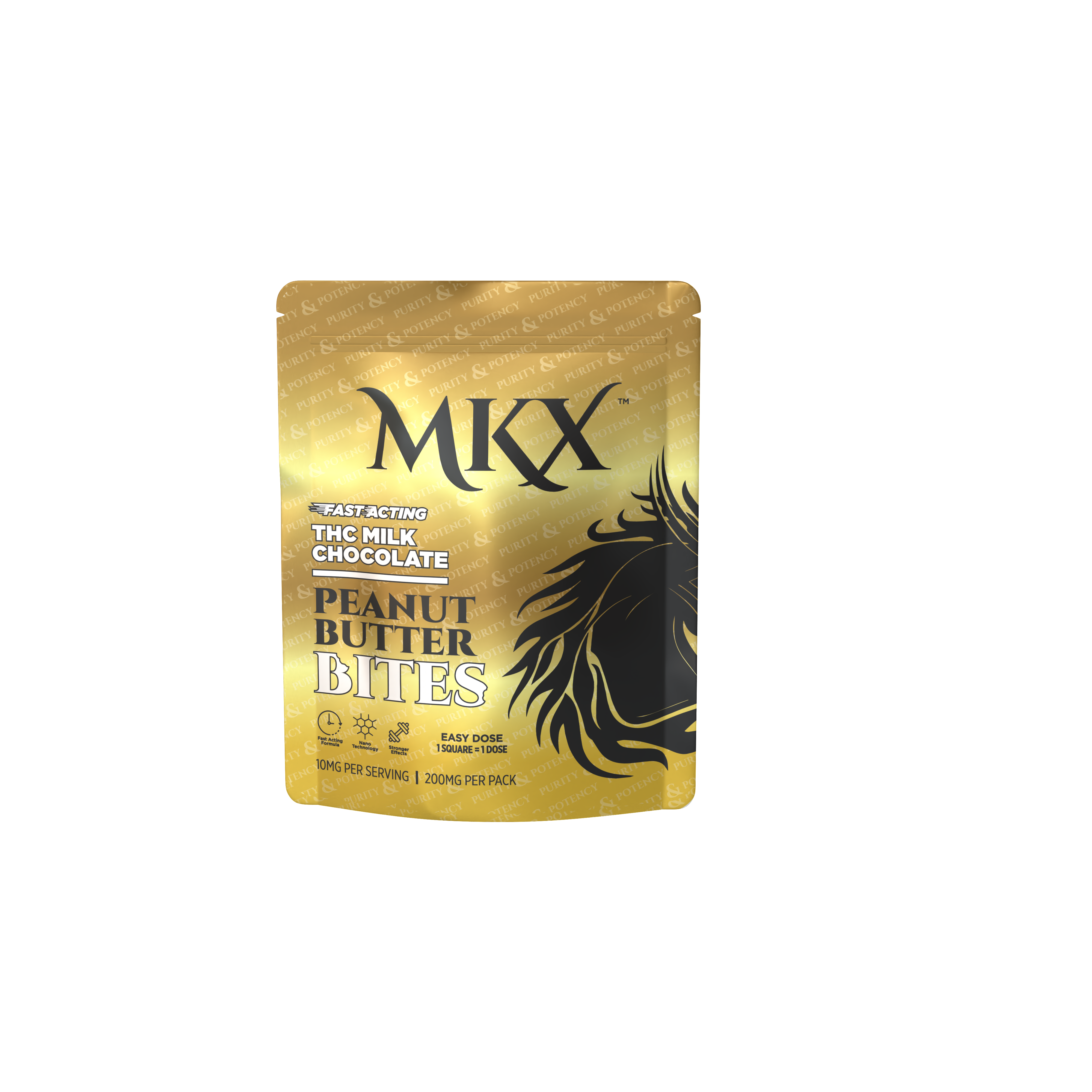 ひゅーまん  MKX Chocolate Bites - 200mg - Milk Chocolate Peanut Butter