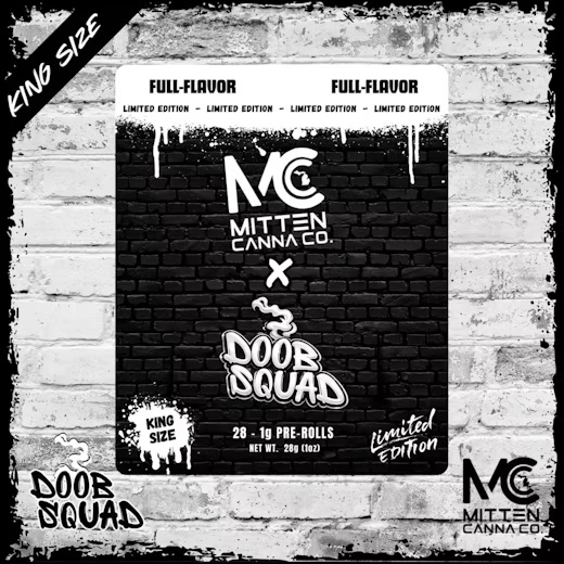 Doob Squad x Mitten Canna Co | 1g-28pk (28g) Preroll Pack | Hoodberry Headband