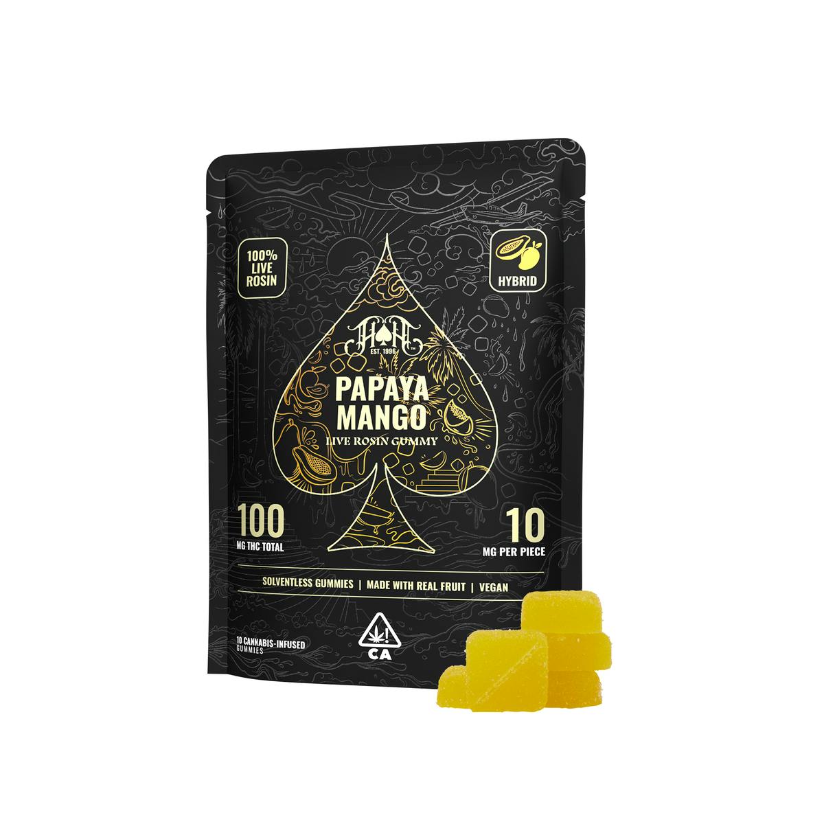 HEAVY HITTERS - PAPAYA MANGO - ROSIN GUMMIES - HYBRID - 100MG