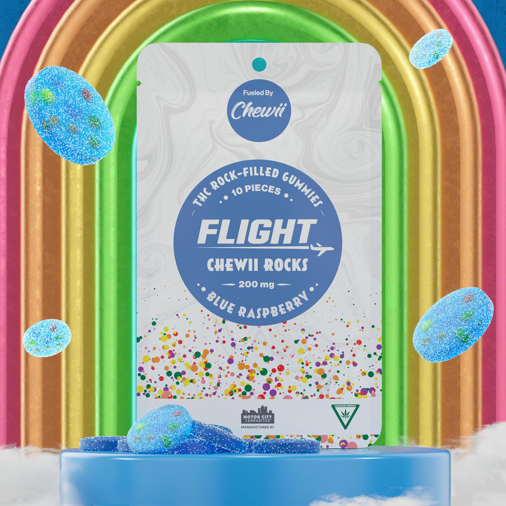 Chewii Rocks Blue Razz Gummies with NERDS (4 x 50mg) 200mg