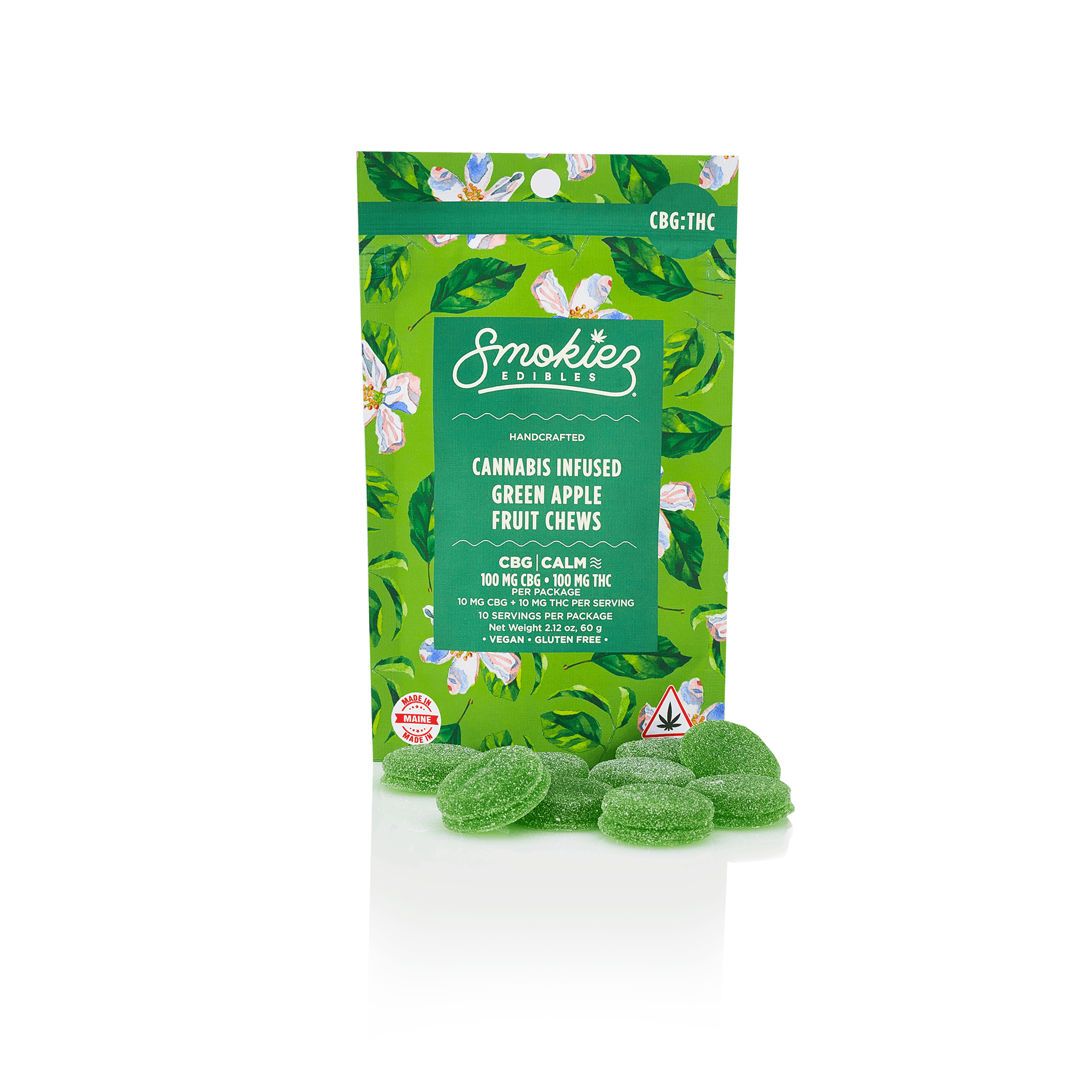 Smokiez - Sweet Green Apple 1:1 CBG (h) - Fruit Chews - 100mg