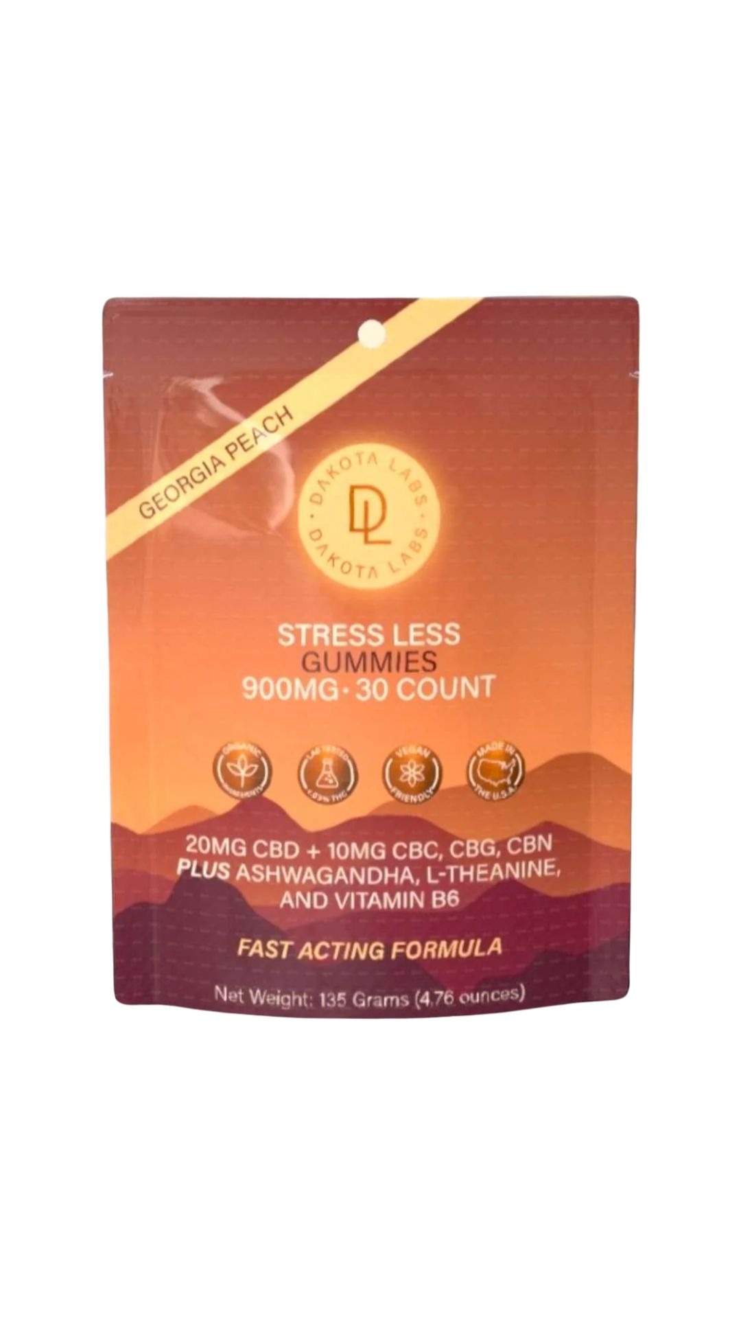 CBD Gummies - Stress Less - 900 MG - Georgia Peach