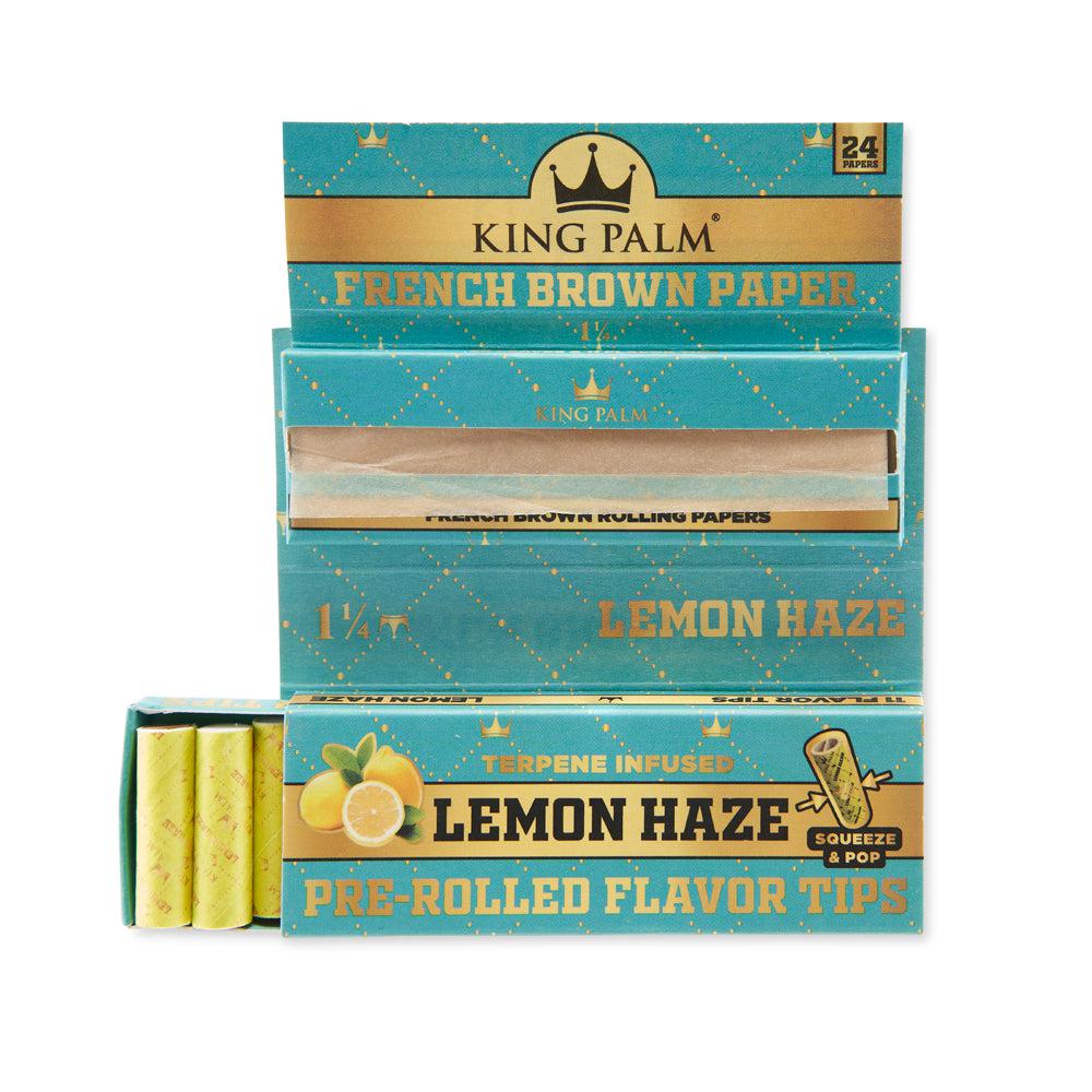 King Palm 1.25 French Brown W/ Flavoured Lemon Haze Tips