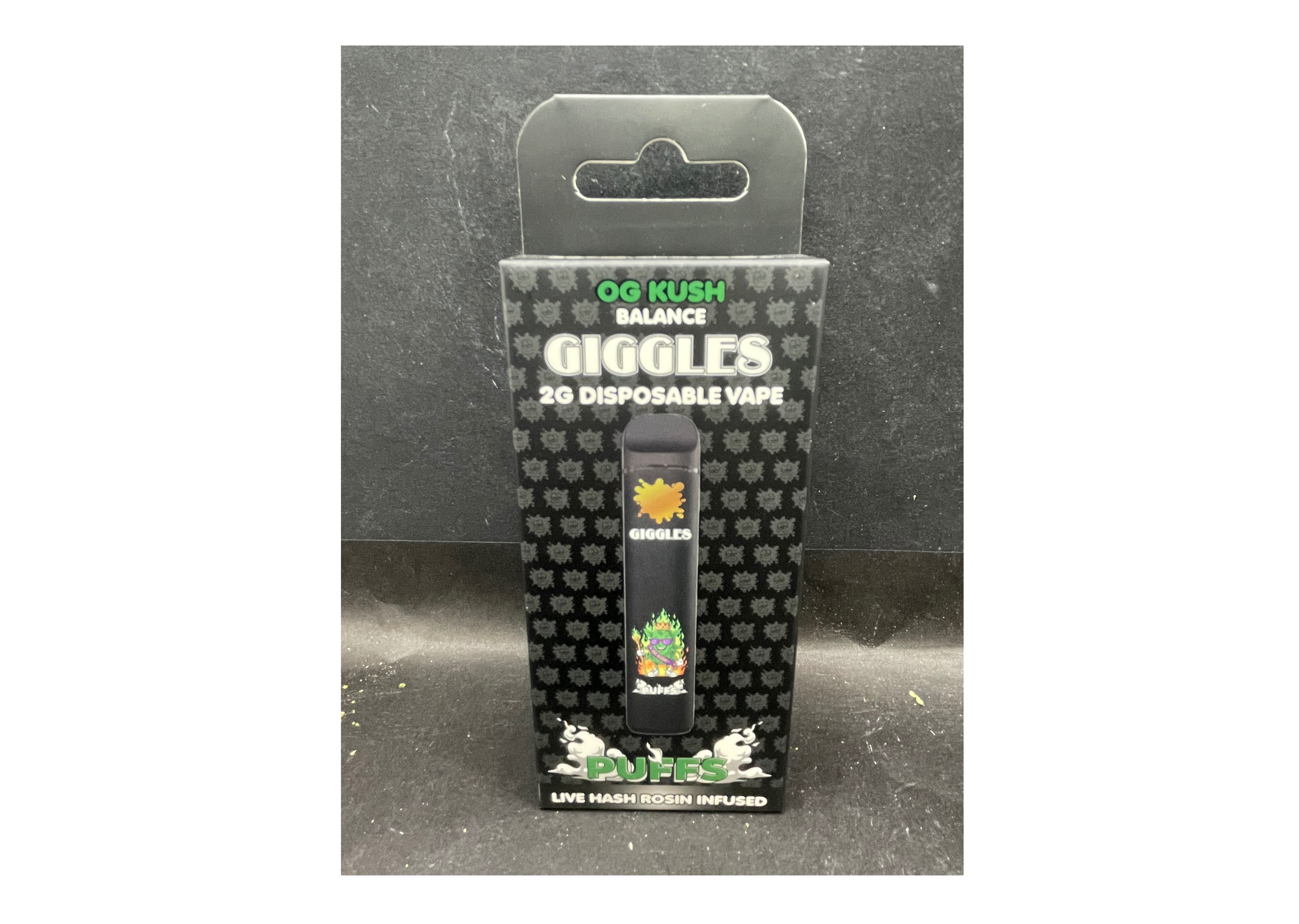Giggles 2g Live Rosin Infused Disposable| OG Kush