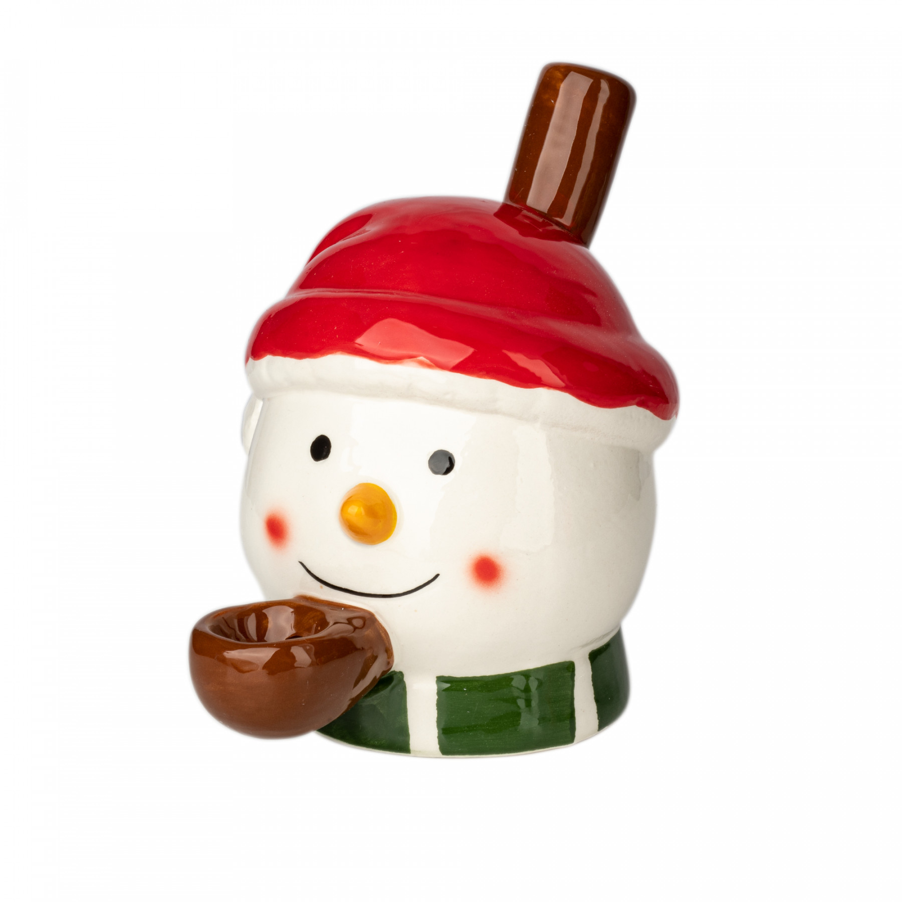 5.5" Ceramic Snowman Pipe
