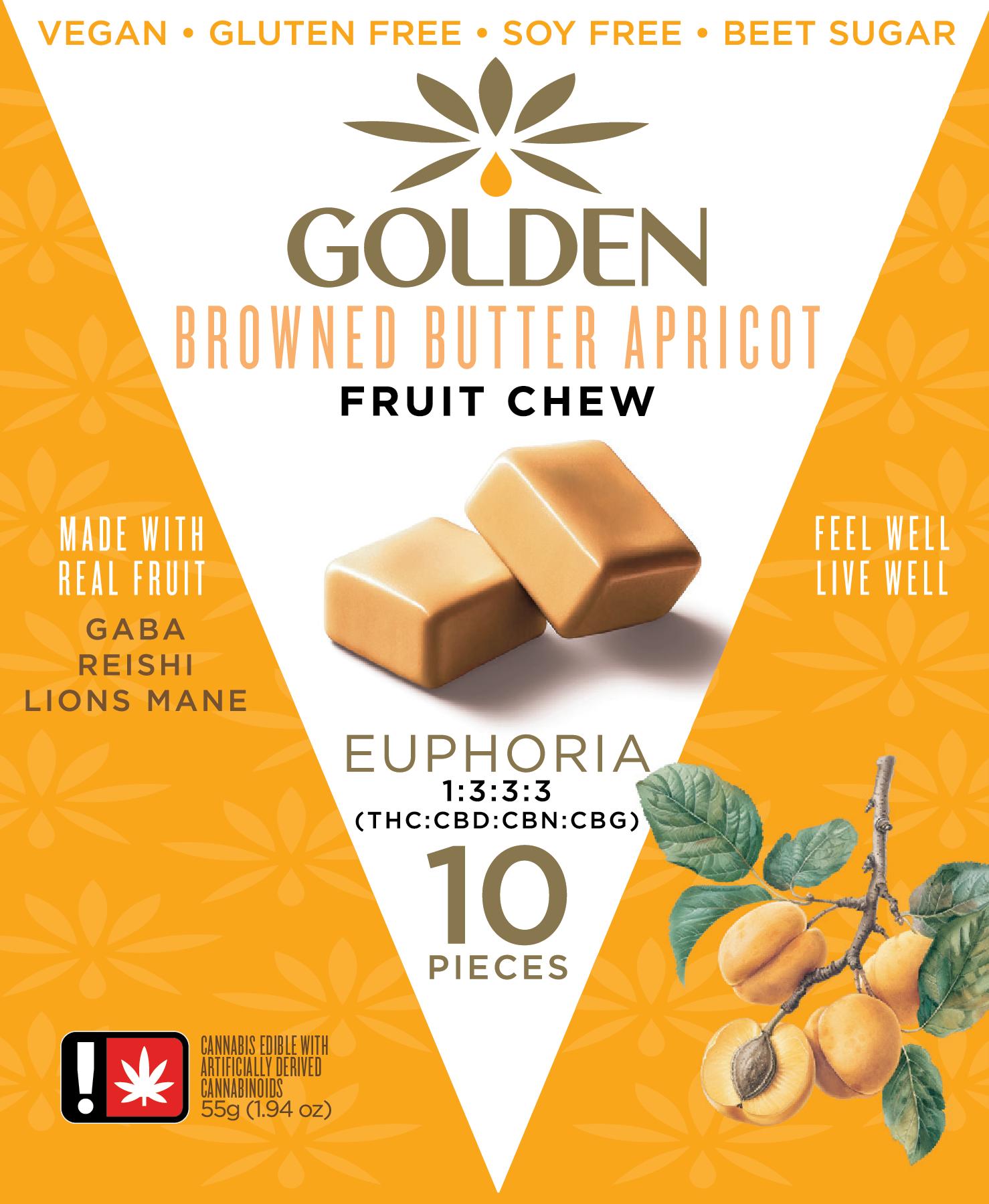 Golden: 3 Brown Butter Apricot Fruit Chew