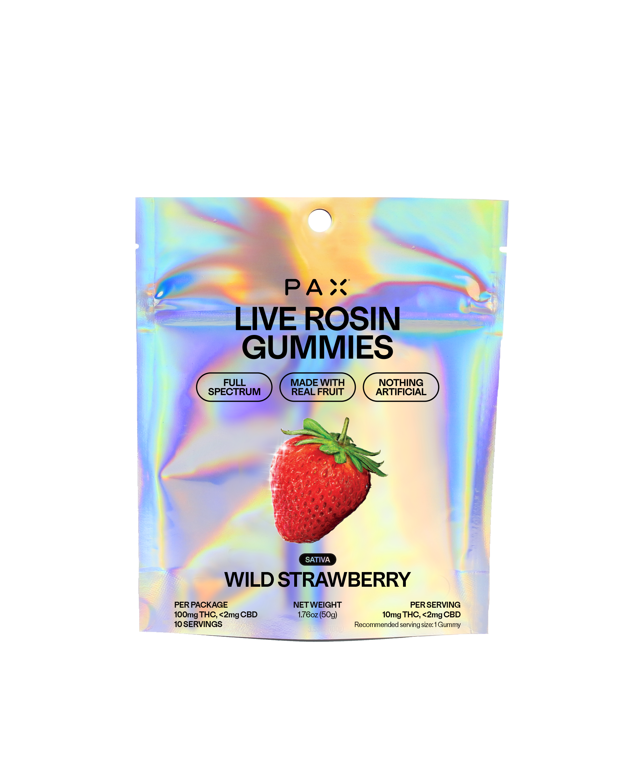 PAX Wild Strawberry 10pk 10mg Live Rosin Gummies
