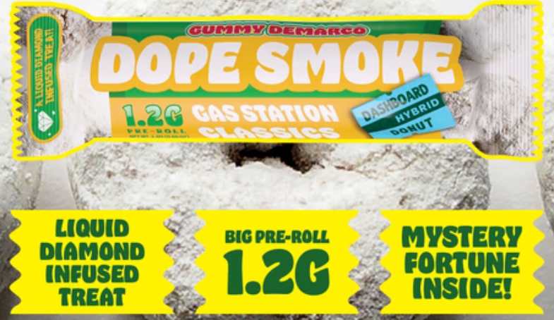Dope Smokes | Dashboard Donut Diamond Infused Pre-Roll | 1.2g