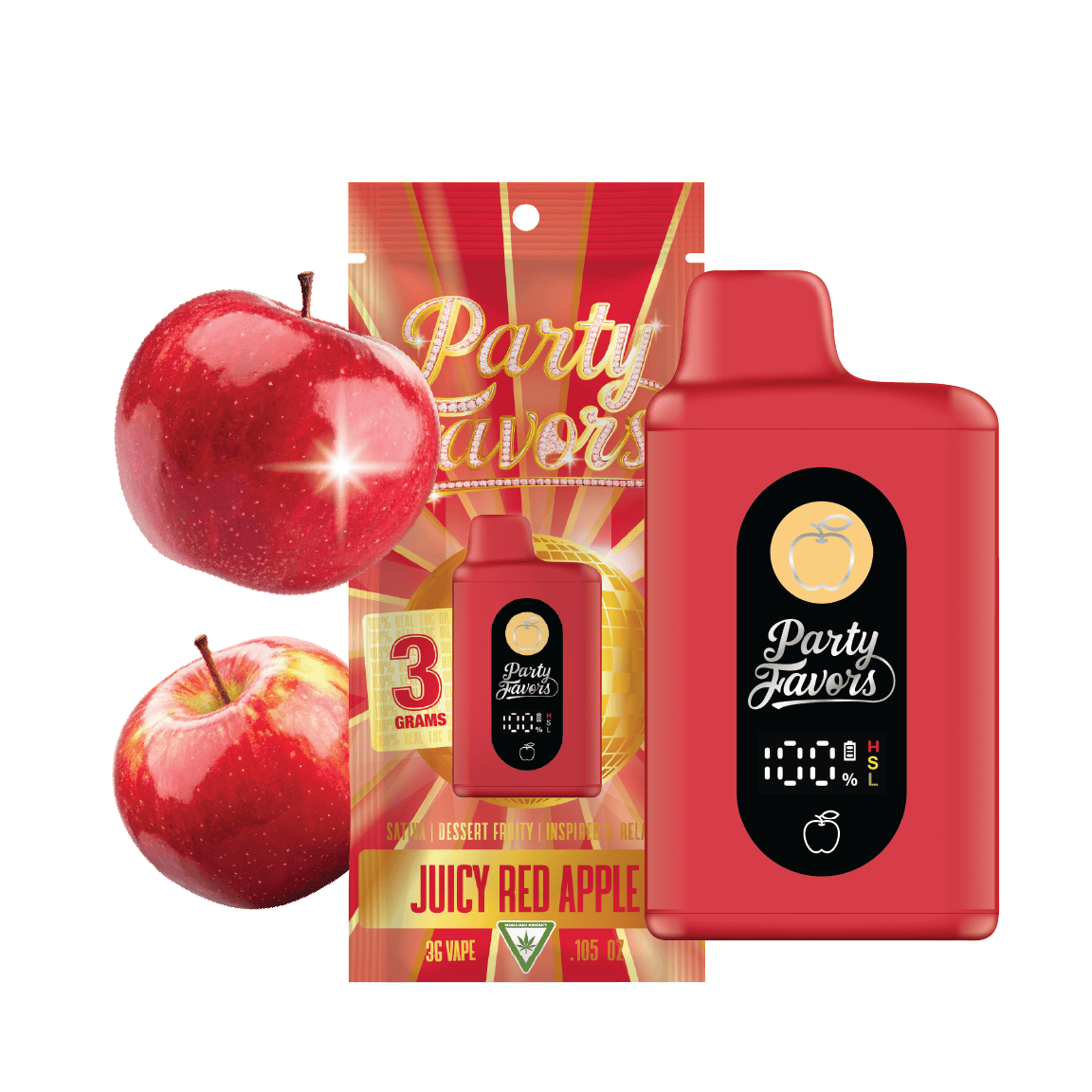 Party Favors Disposable Juicy Red Apple