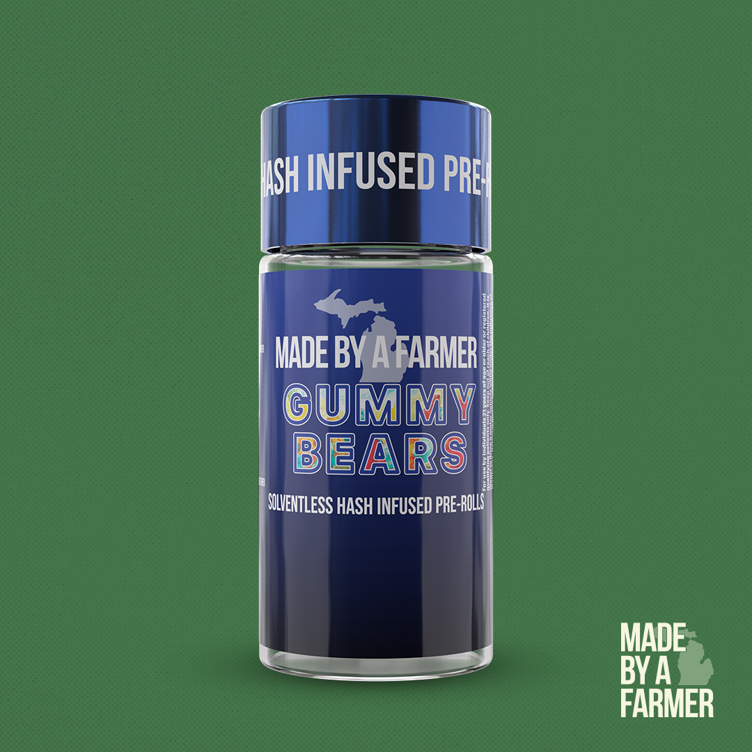 Made By A Farmer - 3-Pack .5g Bubble Hash Infused Prerolls - Gummy Bearz