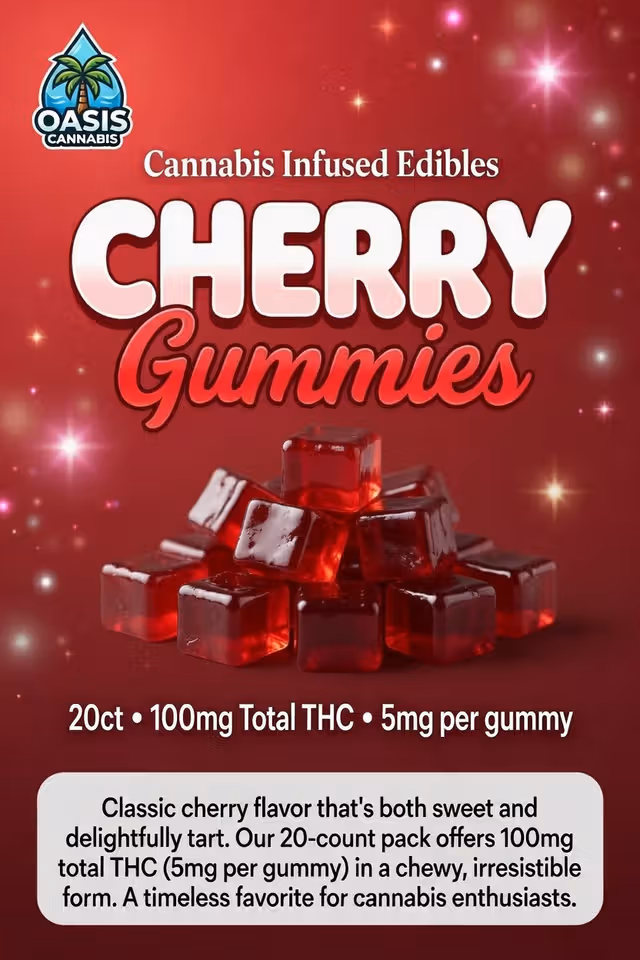 Oasis Cannabis | Cherry | Gummies | 20pk | .1g by Oasis Cannabis - edibles cannabis product
