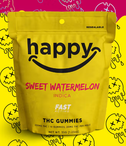 Happy | Sweet Watermelon | Infused Gummies | 200mg | Indica