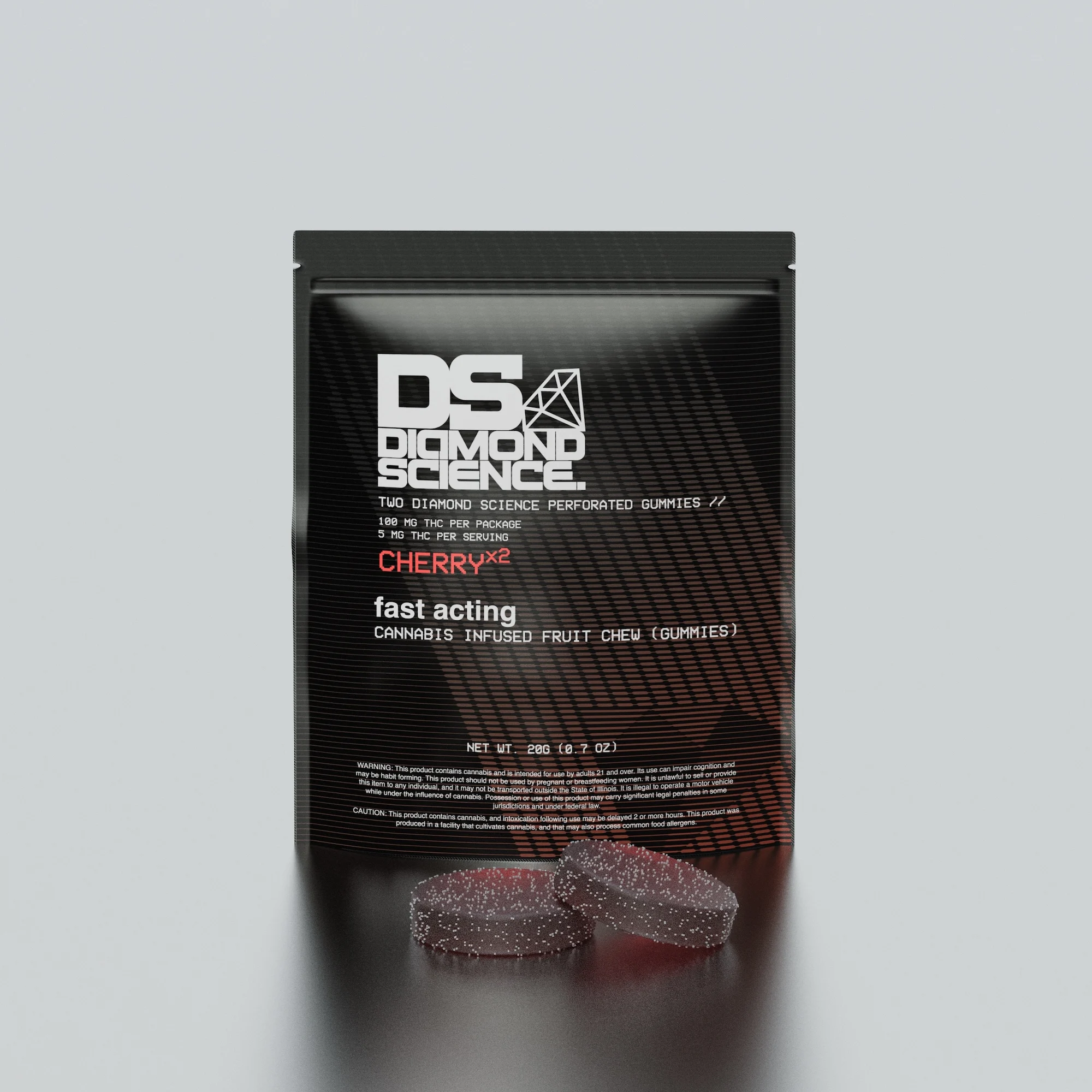 Diamond Sciences Gummies Cherry (H) 100mg 2pk